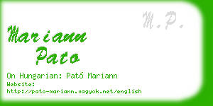 mariann pato business card